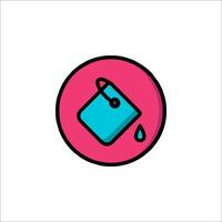 A pink and blue box with a drop of liquid inside vector