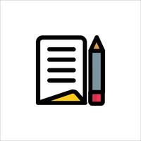 A pencil and paper icon on a white background vector