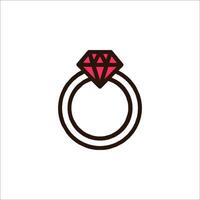 A diamond ring with a pink stone on it vector