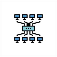 A computer network icon with multiple computers vector