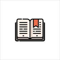 An open book with a red ribbon on it vector