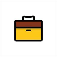 A yellow briefcase icon on a white background vector