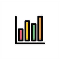 A bar chart icon with colorful bars vector
