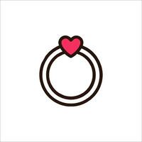 A ring with a heart on it vector