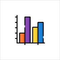 A bar chart icon with a line going up vector