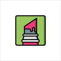 A pink and green pencil with a triangle on top vector