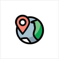 A globe with a pin pointing to it vector