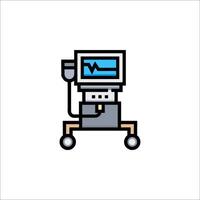 A medical device on a cart with a monitor vector