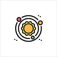 The sun is in the center of a circle with a circle around it vector