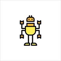 A robot icon with a yellow and black color scheme vector