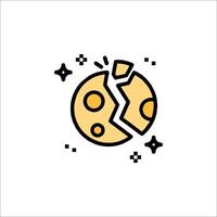 A broken piece of cheese with a crack in it vector