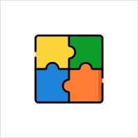 A colorful puzzle piece icon vector