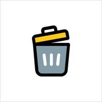 A trash can icon on a white background vector