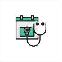 A calendar with a stethoscope icon vector