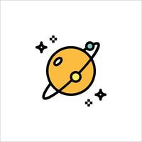 The planet is shown in a flat line style vector