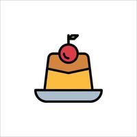 A dessert with a cherry on top of it vector