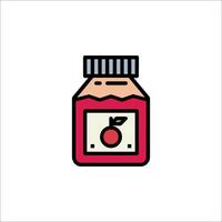 A jar of apple jelly with a red apple on top vector