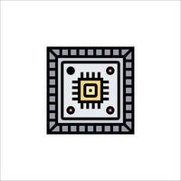 A square chip icon on a white background vector