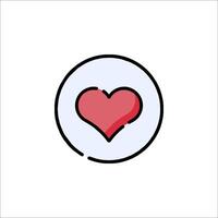 A red heart in a circle icon vector