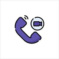 A phone icon with a camera icon vector