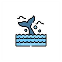 A whale tail is jumping out of the water vector