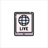 A tablet with the word live on it vector