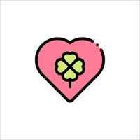 A heart with a clover in it vector