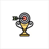 A trophy with an arrow in it and a target vector