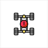 A red car with a red circle on it vector