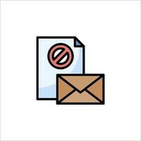 A mail envelope with a no sign on it vector