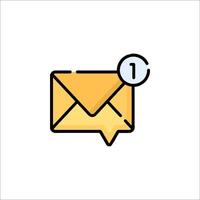 Email icon with a button and a message vector