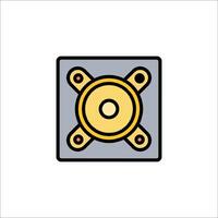 A speaker icon in a square box vector