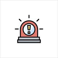 A red alarm clock with an exclamation mark on it vector
