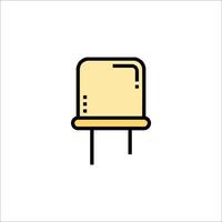A flat icon of a capacitor vector