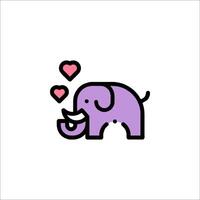 An elephant with hearts on its head vector