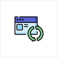 A computer with a green arrow pointing to it vector