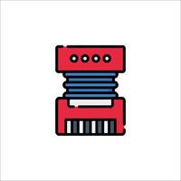 A red and blue machine icon on a white background vector