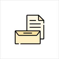 An envelope and a paper document icon vector