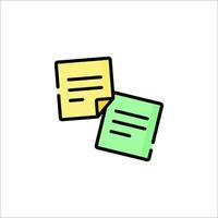 Two notes with a note on each side of them vector