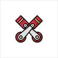 Two crossed scissors icon on white background vector