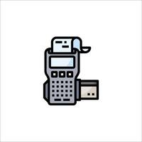 A credit card reader and a pen are shown in this illustration vector