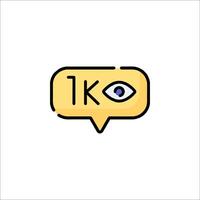 A speech bubble with the word 1k in it vector