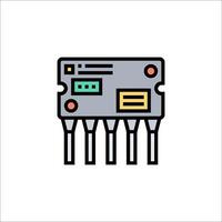 A circuit board with four wires on it vector
