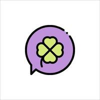 A four leaf clover in a speech bubble vector