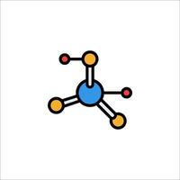 An icon of a molecule with three dots vector