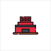 A red building icon on a white background vector