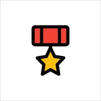 A red star with a gold ribbon on it vector