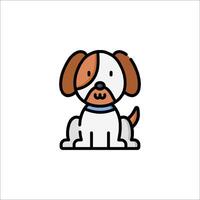 A dog with a blue collar and a brown and white face vector