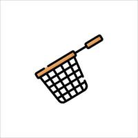 A basket with a handle on it, isolated on a white background vector