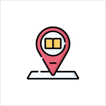 A map pointer with a book icon vector